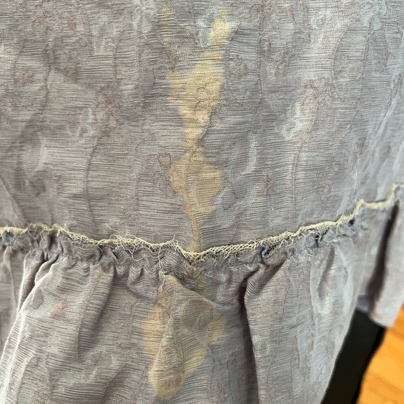 Elie Tahari cropped evening jacket. Blue damask with jeweled collar. - Picture 3 of 8